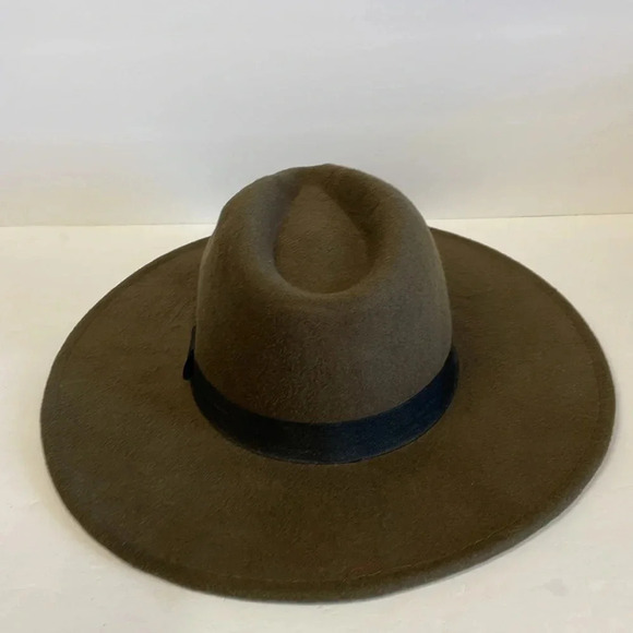 Lulus Drop the Mic Olive Green Fedora Felt Wide Brim Hat - Picture 5 of 7